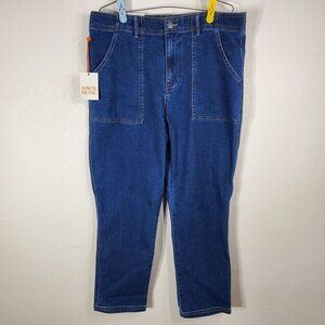 Knox Rose Womens XL/38 Straight Leg High Rise Stretch Denim Jeans Relaxed Fit